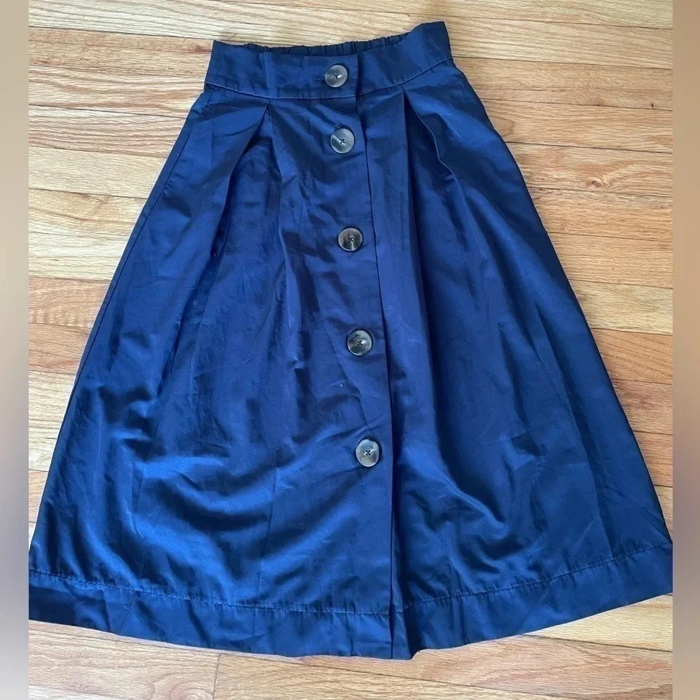 Stradivarius high waist midi skirt in royal blue